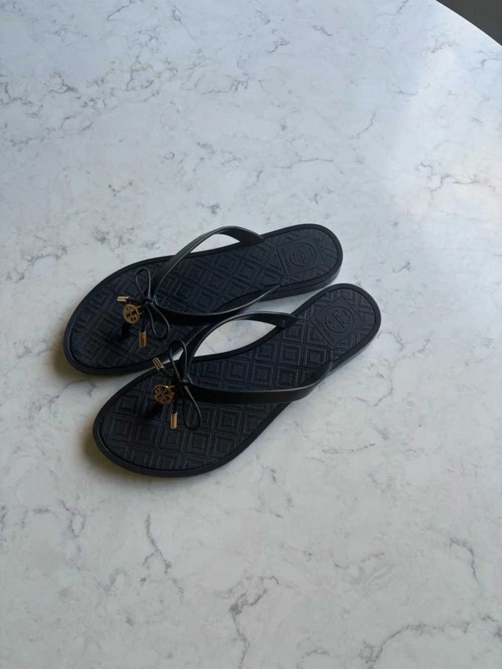 Tory Burch Black Jelly Flip Flops